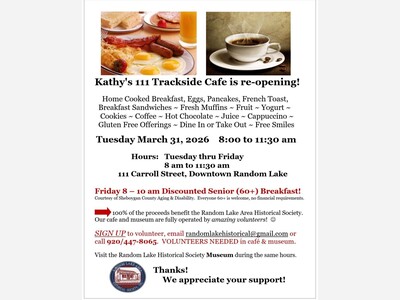 Random Lake Cafe to Reopen for Season